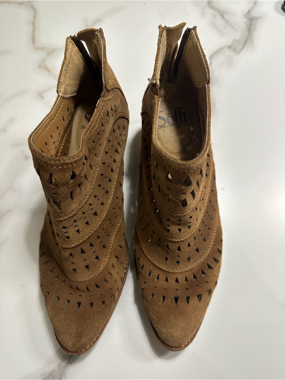 Sofft Westwood II Suede Perforated Ankle Boots